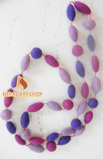Felted Wool Necklace, Handcrafted, Nepal Art Shop, Shop Online, Handmade Necklace, Artisans in Nepal