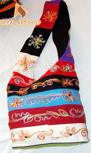 Nepal Cloth Fabric Bags, Kathmandu Clothing bags, crossbody boho bags, Nepalese Hippie Bags