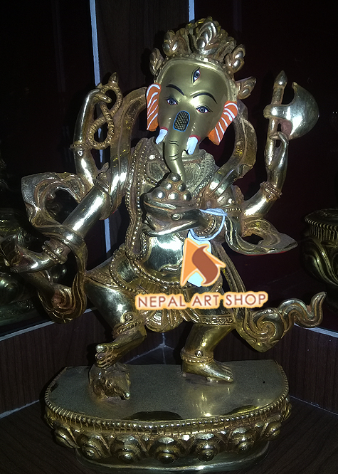 Ganesh Statue, Ganesha statue Crafts, Ganesh statue made in Nepal, 
Ganesh Sculpture, Dancing Ganesha statue, Copper Ganesh Statue, Gold Plated Ganesh statue