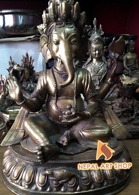 Ganesh Statue, Ganesha statue Crafts, Ganesh statue made in Nepal, 
Ganesh Sculpture, Dancing Ganesha statue, Copper Ganesh Statue, Gold Plated Ganesh statue