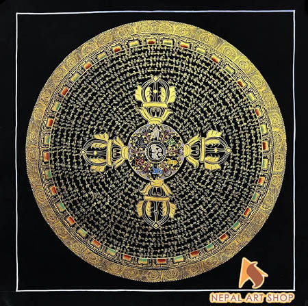 Mandala Wheel Thangka, Thangka Painting, Thangka, Mandala, Nepali Art, Traditional Painting, Nepali Artwork