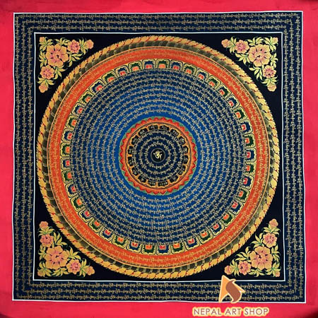 Om Mandala, Thangka Paintings, Nepal Art Shop, Art, Paintings, Home Decor, Office Decor