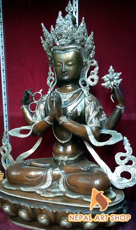 Vajrasattva Statue, Copper Vajrasatwa Statue Made in Nepal, Vajrasattva Sculptures, Vajrasattva Statue wholesale,
Mahayana, Mantrayana, Vajrayana Buddhist, Old bronze Nepali Vajrasattva statue, Vajrasattva Statue retail price