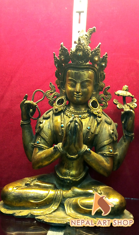 Vajrasattva Statue, Copper Vajrasatwa Statue Made in Nepal, Vajrasattva Sculptures, Vajrasattva Statue wholesale,
Mahayana, Mantrayana, Vajrayana Buddhist, Old bronze Nepali Vajrasattva statue, Vajrasattva Statue retail price