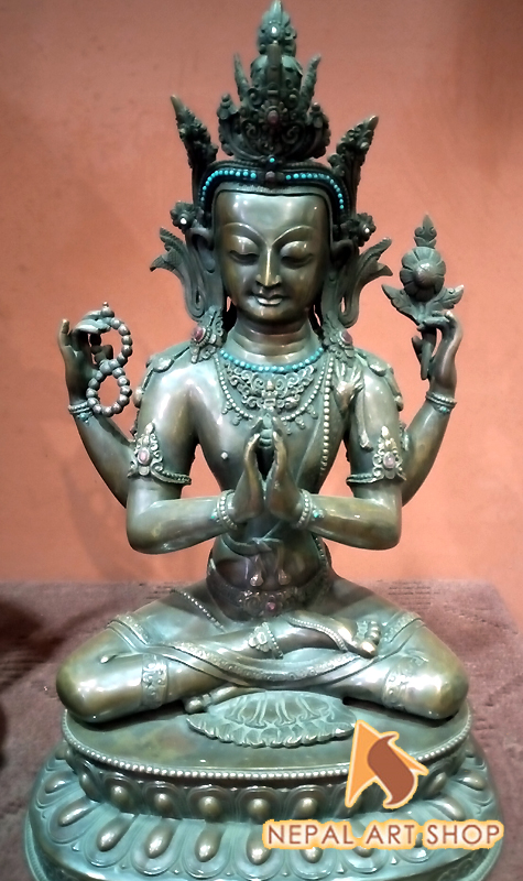 Vajrasattva Statue, Copper Vajrasatwa Statue Made in Nepal, Vajrasattva Sculptures, Vajrasattva Statue wholesale,
Mahayana, Mantrayana, Vajrayana Buddhist, Old bronze Nepali Vajrasattva statue, Vajrasattva Statue retail price