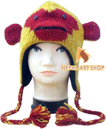 knitted woollen hats, nepali woolen cap, wool clothing from nepal,
monkey cap nepal, woolen cap price in nepal