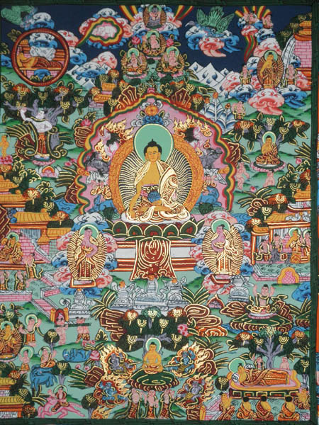 Buddha Life Story, buddha thangka painting, 
thangka arts and crafts store, buddhist thangka, thangka painting nepal