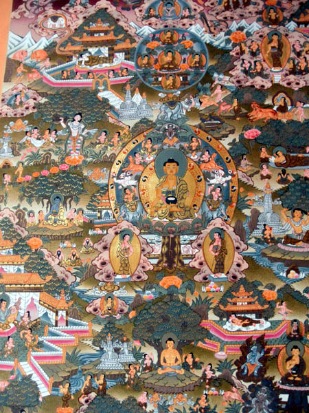 Buddha Life Story, buddha thangka painting, 
thangka arts and crafts store, buddhist thangka, thangka painting nepal