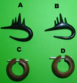 ear piercings, bone ear cuff, animal bone ear piercings, 
hippie earrings, yak bone ear studs
