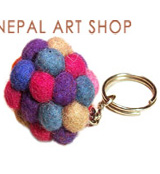 Felt keyring, Felt craft, felt wool keyring, felt craft keyrings, Nepal felt craft