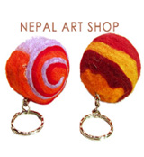 Felt keyring, Felt craft, felt wool keyring, felt craft keyrings, Nepal felt craft