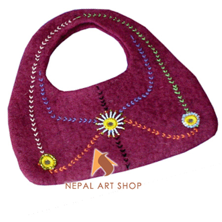 Felted Bag, Felt wool Bag, Tote Bags, Crossbody Bags, felt in nepal, felt and yarn, felt ball, felt industry, Nepal felt products