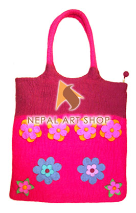 Felted Bag, Felt wool Bag, Tote Bags, Crossbody Bags, felt in nepal, felt and yarn, felt ball, felt industry, Nepal felt products