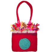 felt craft bags, handmade felt bags, felt in nepal, felt and yarn, felt ball, felt industry, Nepal felt products