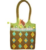 felt craft bags, handmade felt bags, felt in nepal, felt and yarn, felt ball, felt industry, Nepal felt products