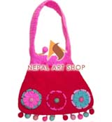 felt craft bags, handmade felt bags, felt in nepal, felt and yarn, felt ball, felt industry, Nepal felt products