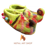 felt shoes, felt products, Nepal felt shoes, Nepal handmade felt shoes