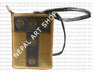 Hemp & leather crossbody bags, nepal leather crafts