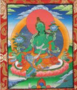 Green Tara Thangka Art, Green Tara, Thangka, Tibetan Thangka Art