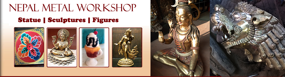 Nepal Metal Workshop, Metal statue sculptures, metal arts and crafts store, Nepalese arts and crafts in metal, work shop, art crafts, craft supplies, Buddha Statue, Hindu God figure metal craft, Ganesh Statue, Natraj statue, Nag Kanya Statue, Vajra, Bell & Dorje