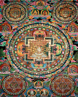 Pancha buddha mandala thangka, buddha mandala, puncha buddha, Thangka art