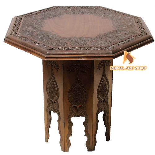 hand carved living room tables, kashmiri walnut,
wood carving, furniture, modern tables designs