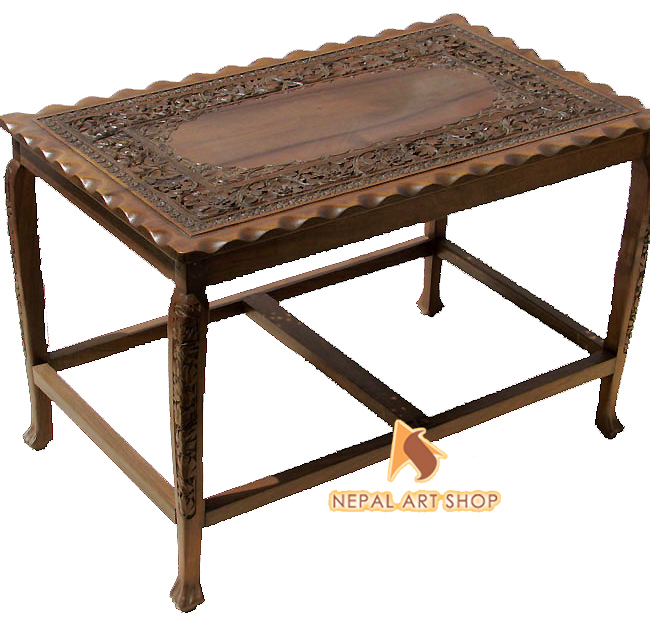 hand carved living room tables, kashmiri walnut,
wood carving, furniture, modern tables designs