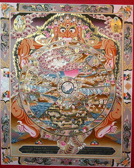 wheel of life, thangka art, tibetan buddhism, art buddha, painting mandala, buddha life, buddhism wheel