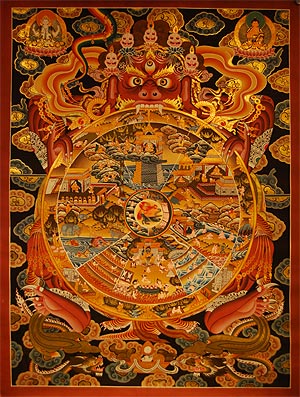 wheel of life, thangka art, tibetan buddhism, art buddha, painting mandala, buddha life, buddhism wheel