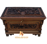 walnut chest, walnut cabinets, drawers, hand carved chest and cabinets with drawers
