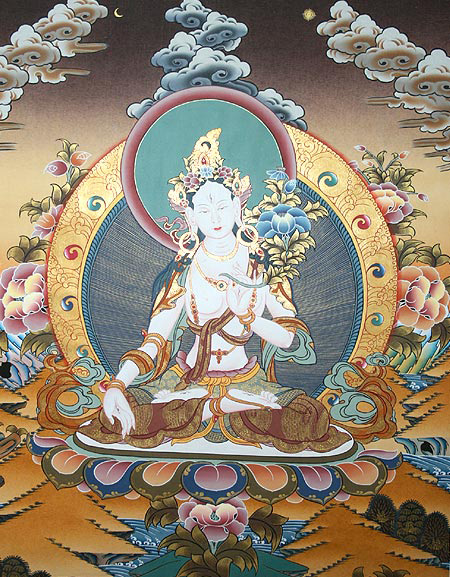 white tara, buddha tara, thangka painting, thangka art, tara mandala art, white tara thangka, white tara buddha, tara paintings, tara thangka