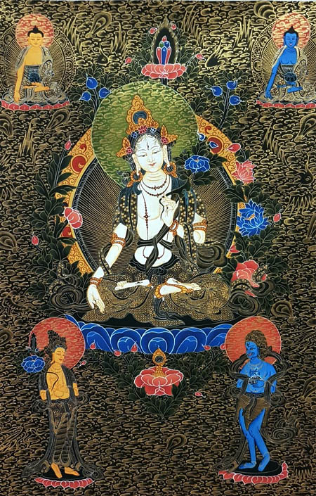 white tara, buddha tara, thangka painting, thangka art, tara mandala art, white tara thangka, white tara buddha, tara paintings, tara thangka