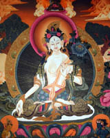 white tara thangka painting, white tara art, nepalartshop,
female buddha