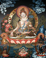 white tara thangka painting, white tara art, nepalartshop,
female buddha, white buddhist, tara buddha