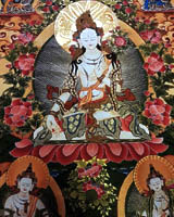 thangka art, white tara thangka, white tara goddess,
buddha thangka painting