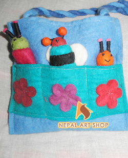 Fun Felt Crafts – Felted Wool Bags – Wholesale Felt Kids Craft Code EFCF013 from Nepal