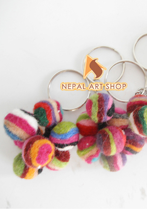 Felt Wool Layers of Colorful Balls Keyring – Wholesale Felt Kids Craft Code EFCF026 from Nepal