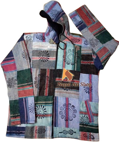 Himalayas Color Hand Printed Cotton Jackets – Wholesale Nepal Garment Code NGARM035