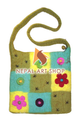Wholesale Retail Handcrafted Felt Bags Woolen Purses Sustainable Fashion by Nepal Art Shop
