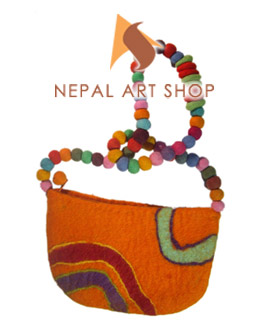 Orange Swirl Felt Bag – Wholesale Code NASFC021 from Nepal