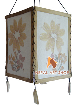 Lokta Paper Lamp Shade – Hand-Painted – Wholesale Lokta Paper Product Code LLS021
