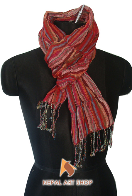 Handloom Cotton Scarf – Chocolate – Wholesale Nepal Scarf Code SCRAF025