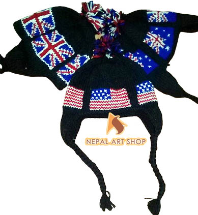 Knit Cap with Ear Flaps for Kids – Wholesale Nepal Woolen Hat Code WHAT026